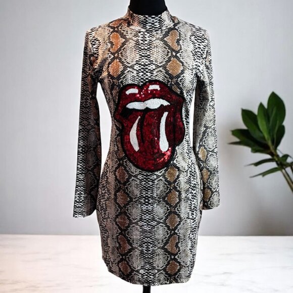 Leopard Red Lip Short Dress - Picture 8 of 8